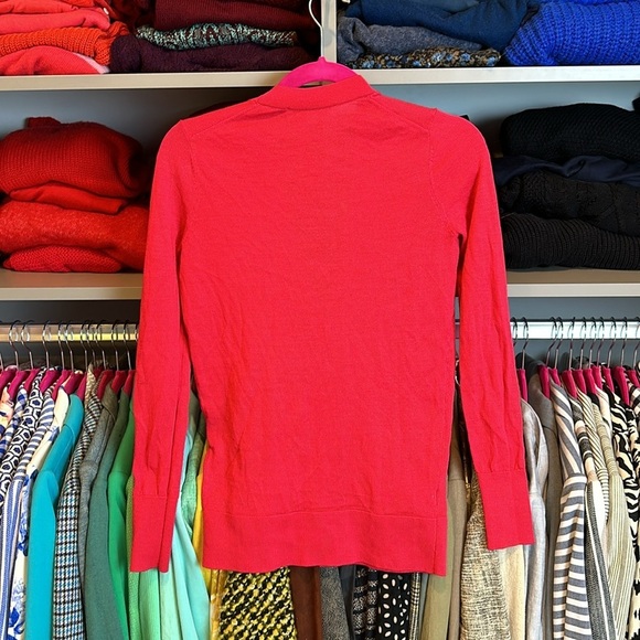 Loft red long sleeve v neck front button cardigan size XS - Picture 3 of 3